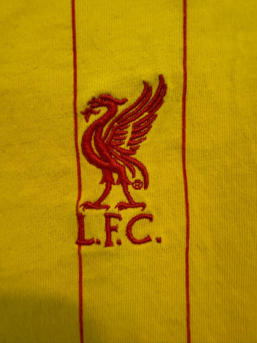 Liverpool FC #9 Ringer Tee Yellow Red Striped Shirt Small - Picture 3 of 7